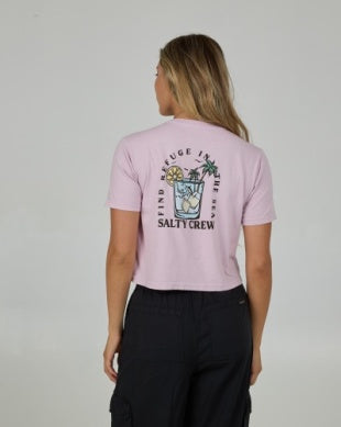 Salty Crew ocean spray crop tshirt 20035885w pale orchid