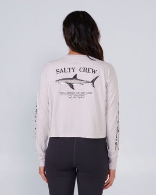 Salty Crew womens Bruce longsleeve crop tshirt 20135312w natural