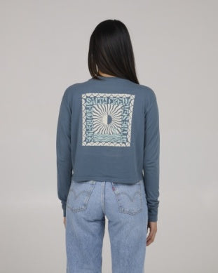 Salty Crew optic sea  longsleeve crop tshirt 20135573w fin blue