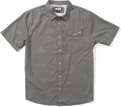 Salty Crew helmsman uv short sleeve button up shirt 21035138 olive