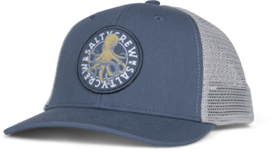 Salty Crew youth tentacles retro trucker hat 35035593y slate