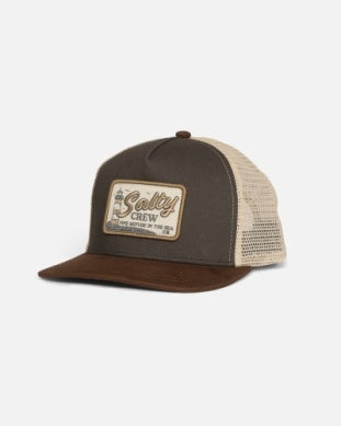 Salty crew ashore trucker hat 35035672 charcoal brown