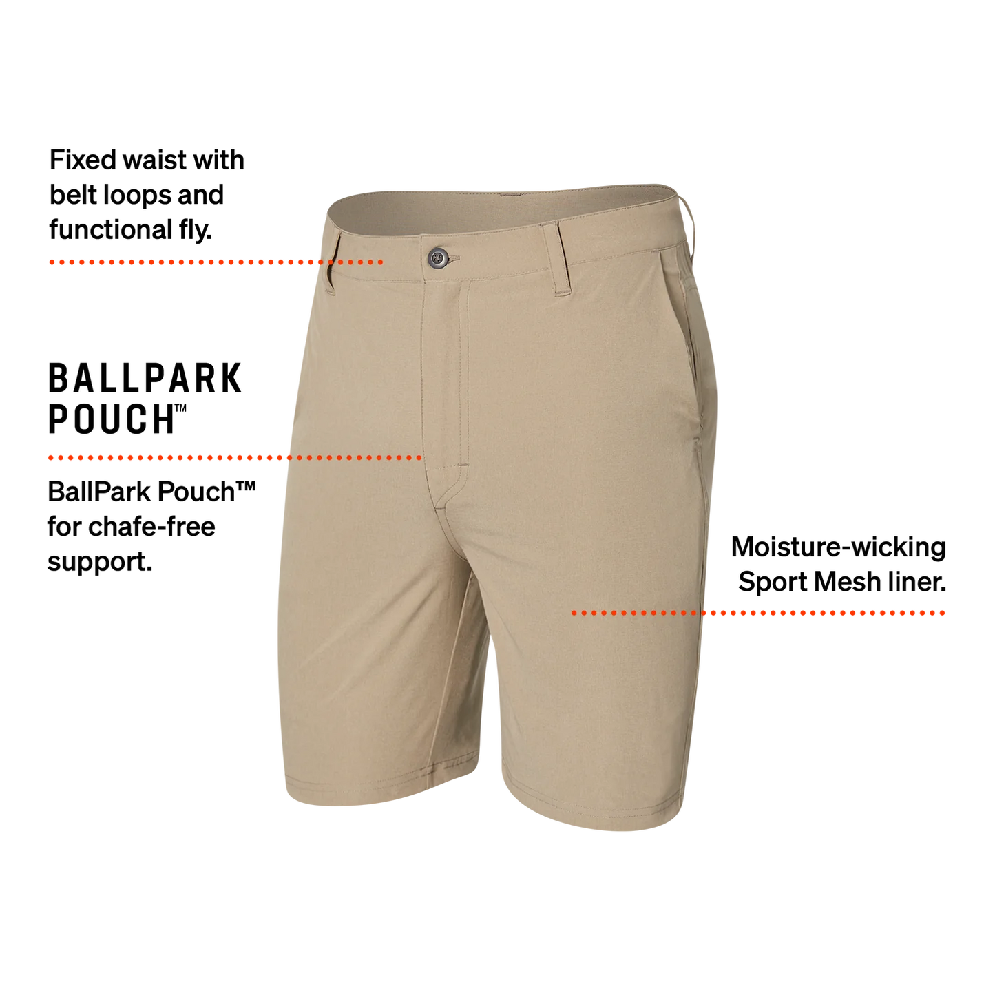 Saxx Go to Town 2 in 1 short sxs90i-vhk vintage khaki