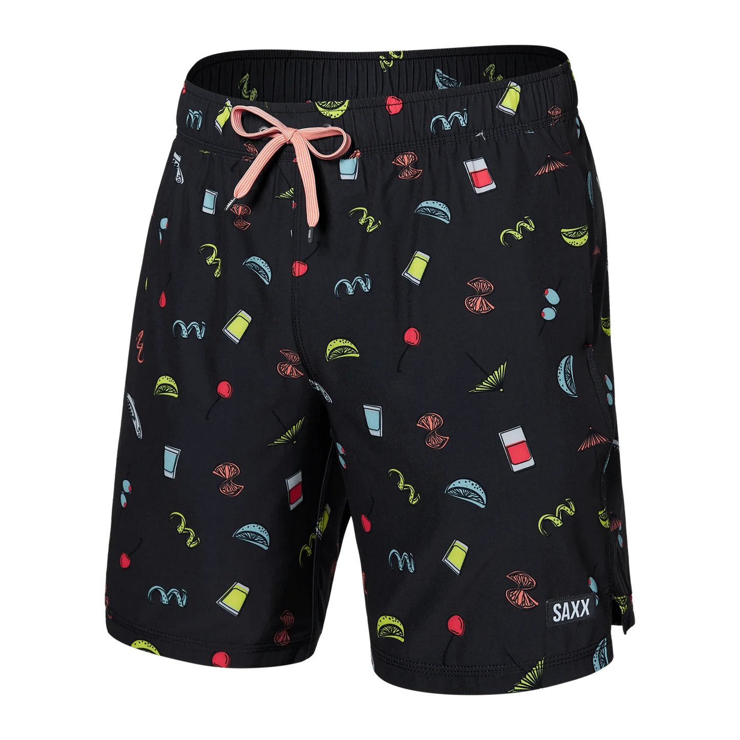 Saxx Oh buoy 2 in 1 volley short 7" twist and shots sxsw04l-tsb black