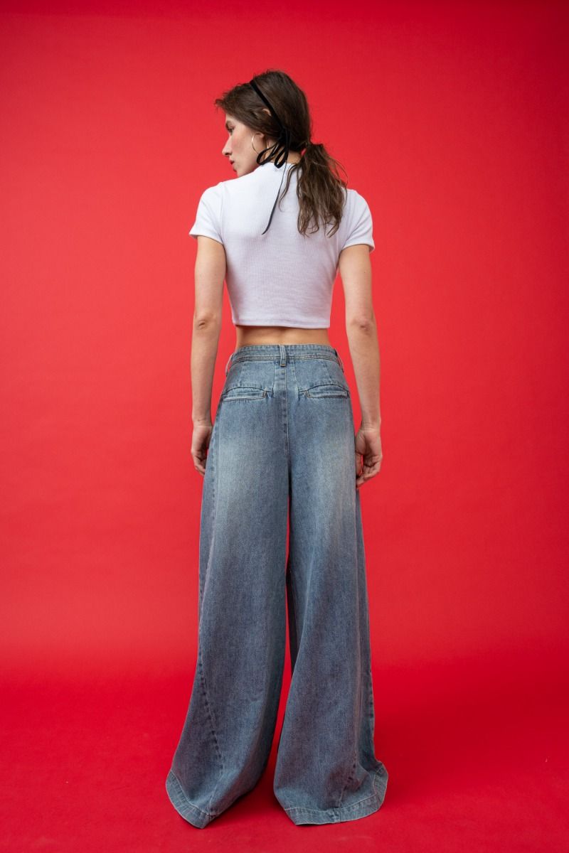 Malibu rib basic crew neck cropped top s10537 white