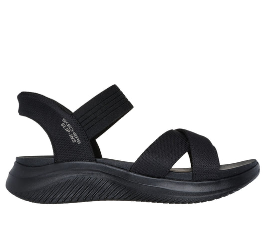 Skechers ultra flex slip in sandal 11997bbk all black