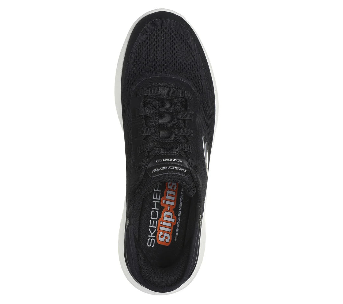 Mens Skechers Slip-ins: Bounder 2.0 - Emerged 232459bkw black & white