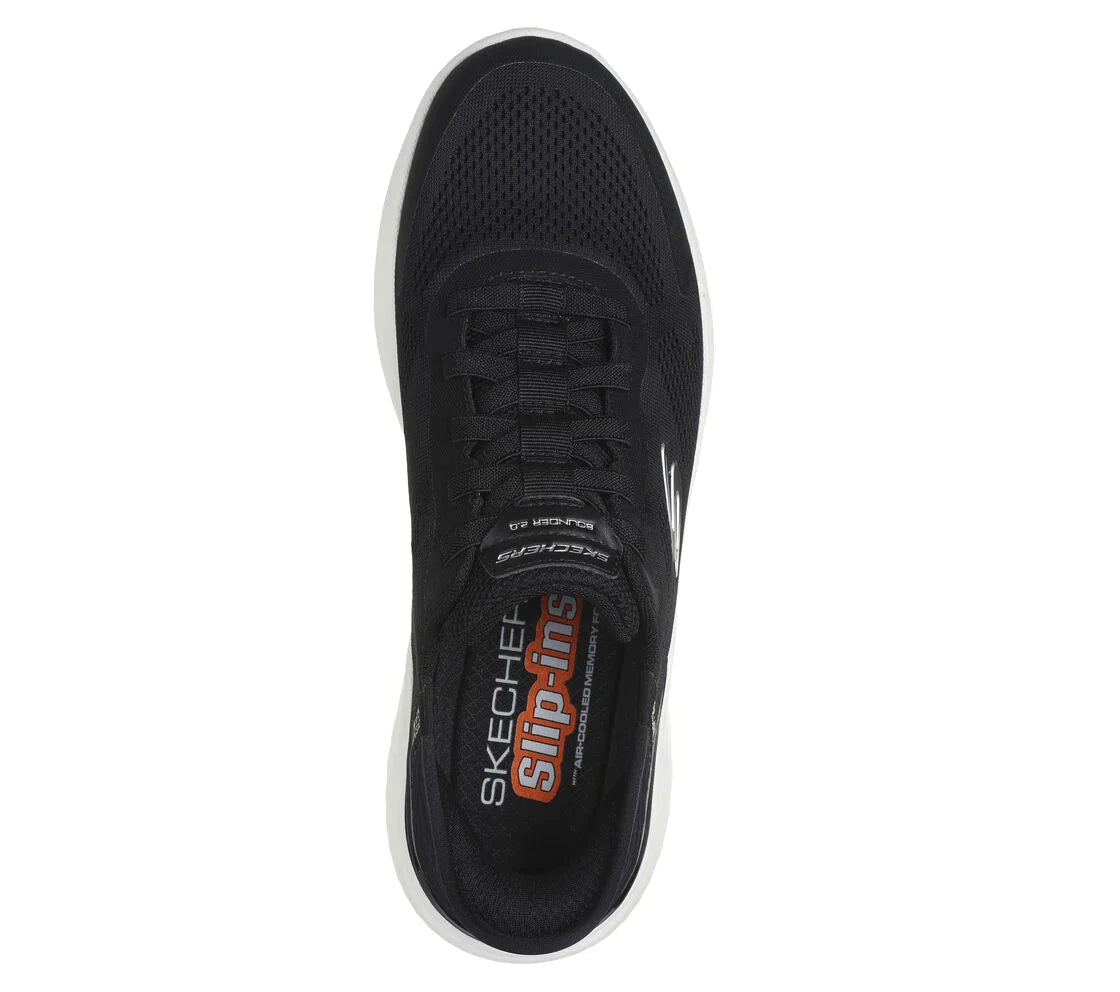 Mens Skechers Slip-ins: Bounder 2.0 - Emerged WIDE 232459bkw black & white