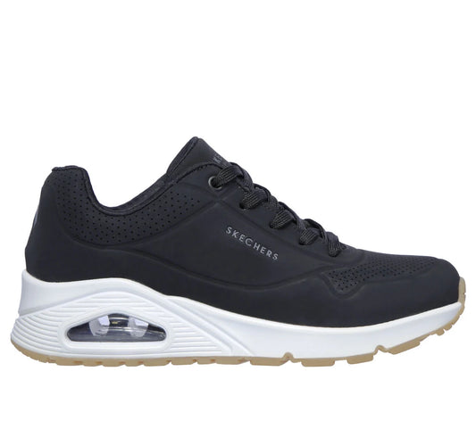 Womens Skechers Uno - Stand on Air 73690blkw black& white