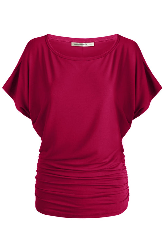 Malibu Dolman top b2201-3  wine