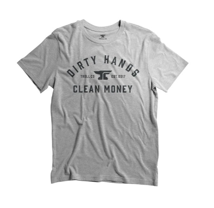 Dirty hands clean money youth classic tshirt tc2130 grey