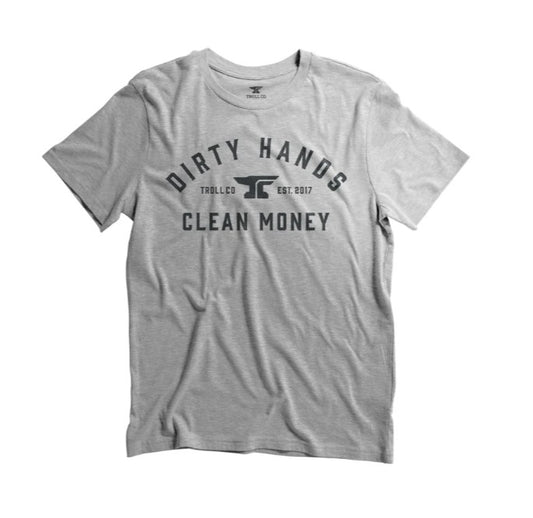 Dirty hands clean money youth classic tshirt tc2130 grey