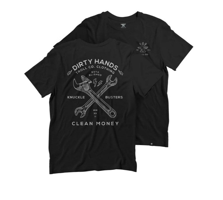 Dirty hands clean money youth twisting wrenches tshirt tc2135 black