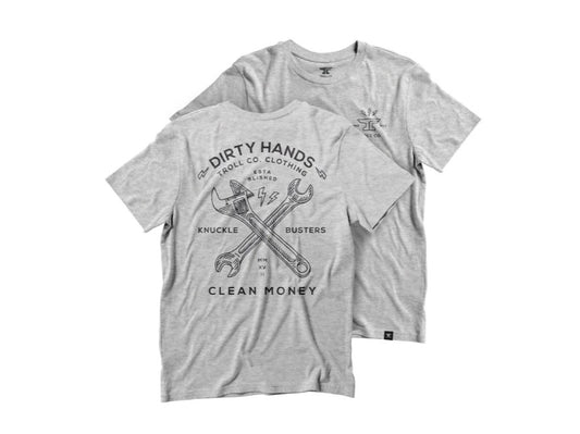 Dirty hands clean money youth twisting wrenches tshirt tc2136 grey