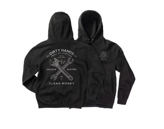 Dirty hands clean money youth twisting wrenches hoody tc2137 black