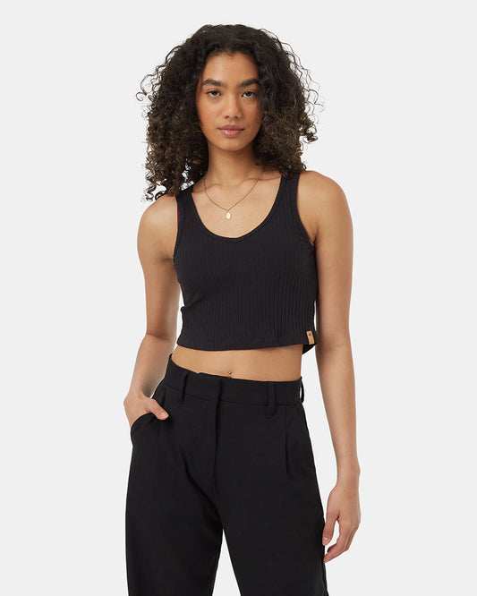 ten tree rib cropped tank tcw4164-0164 black