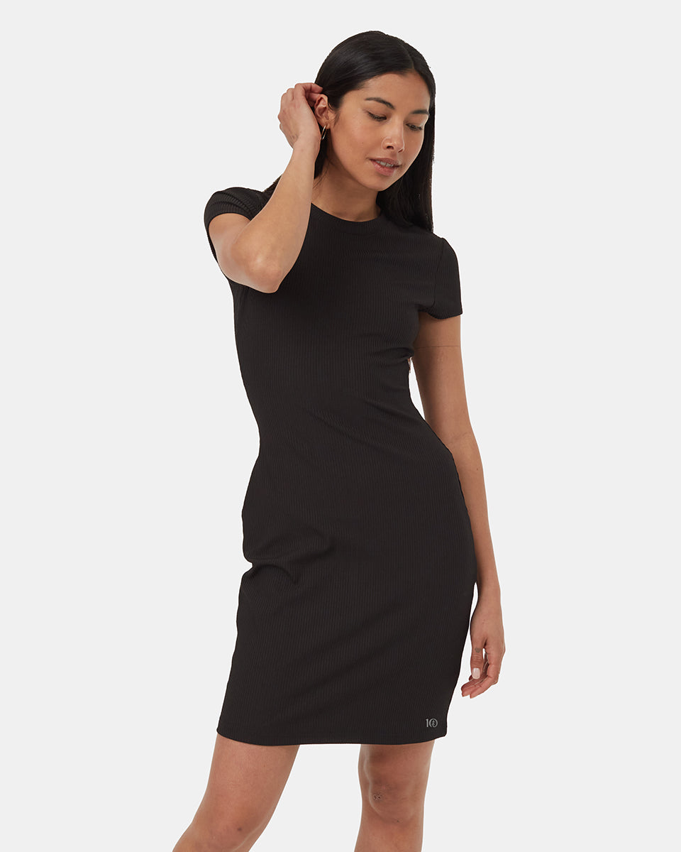 Ten tree tech rib tshirt dress tcw5694-0164 black