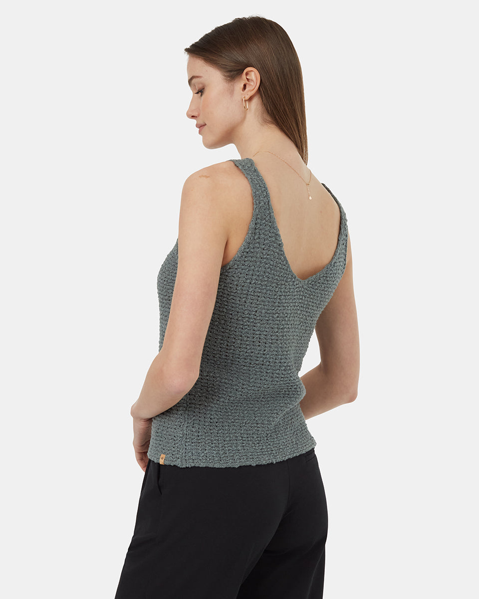 ten tree highline boucle sweater tank tcw5712-3180 light urban green