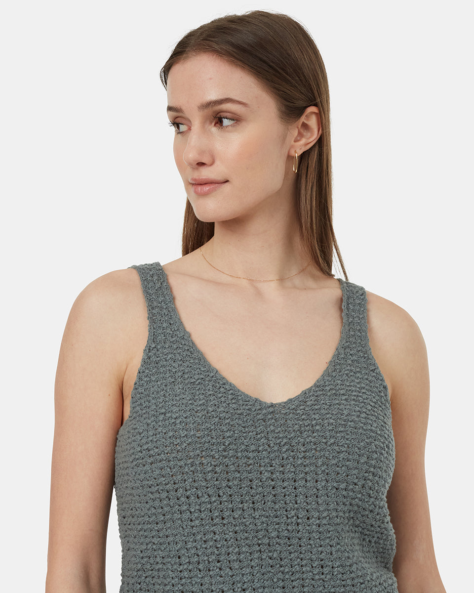 ten tree highline boucle sweater tank tcw5712-3180 light urban green