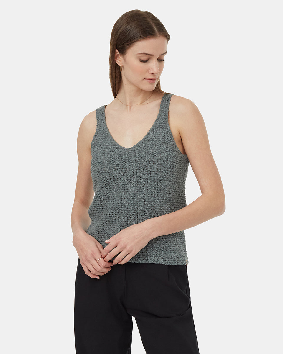 ten tree highline boucle sweater tank tcw5712-3180 light urban green