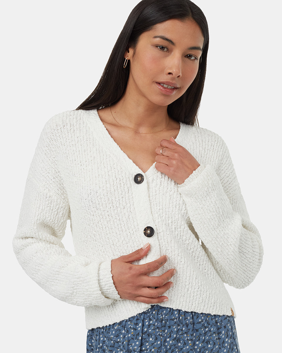 ten tree highline boucle cardigan tcw5713-2921 vintage white