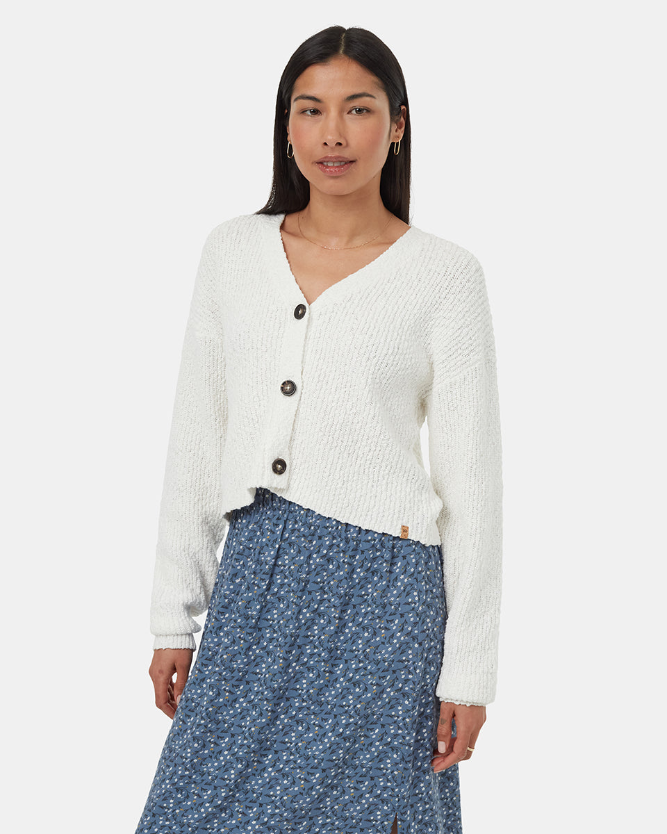 ten tree highline boucle cardigan tcw5713-2921 vintage white