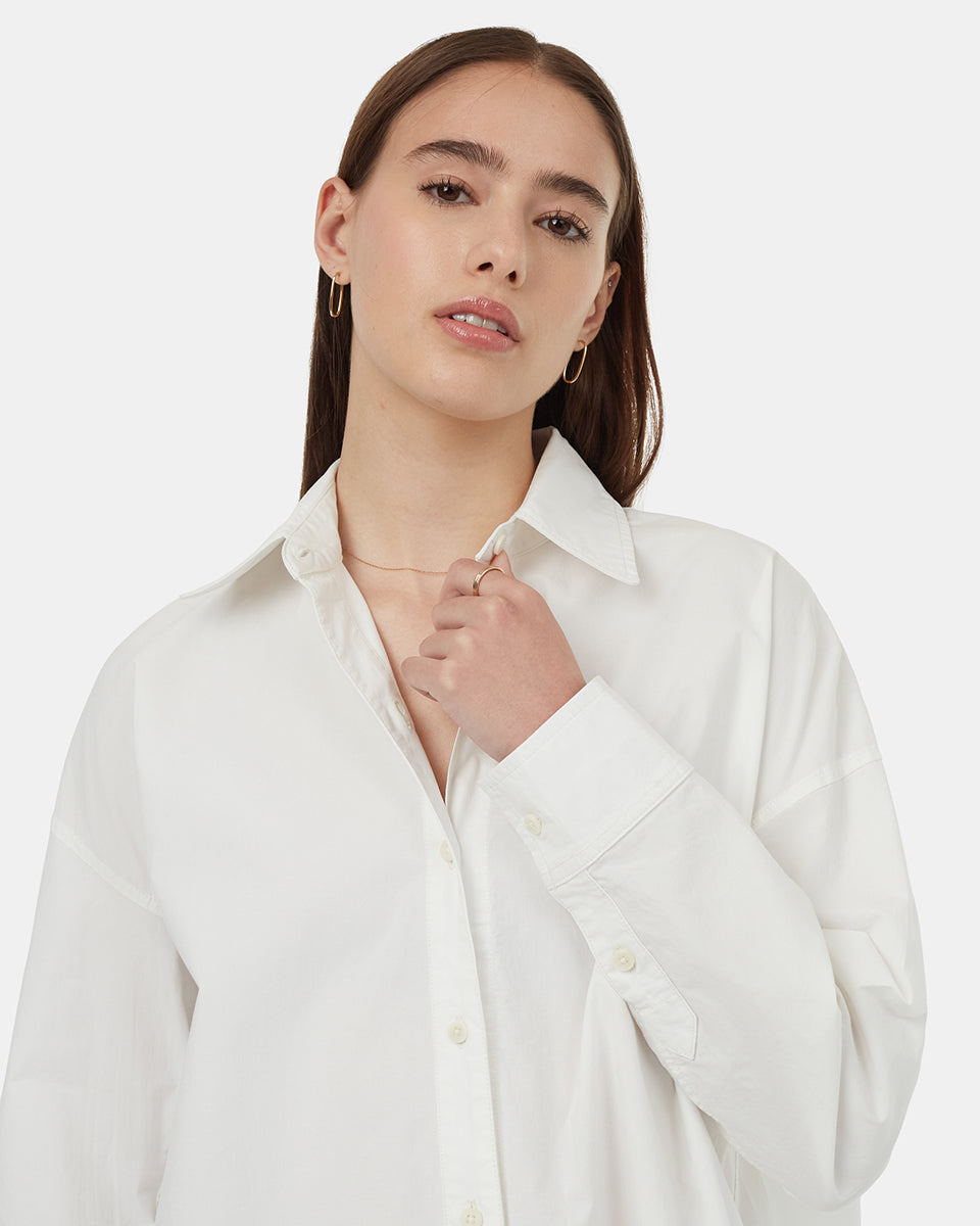 ten tree ecostretch cotton oversized shirt tcw5727-2432 undyed