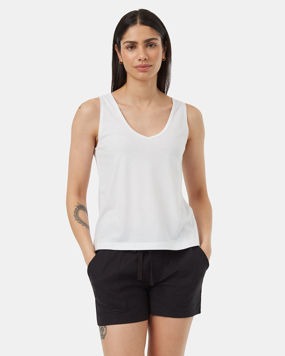 Ten tree treeblend double vneck tank tcw5754-0016 white