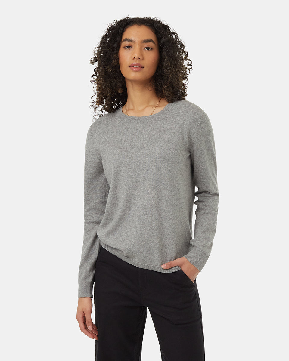 ten tree highline fine guage sweater tcw5913-0859 grey heather