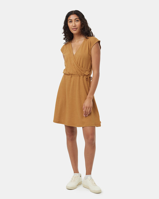 Ten tree treeblend wrap front dress tcw6067-0061 golden brown