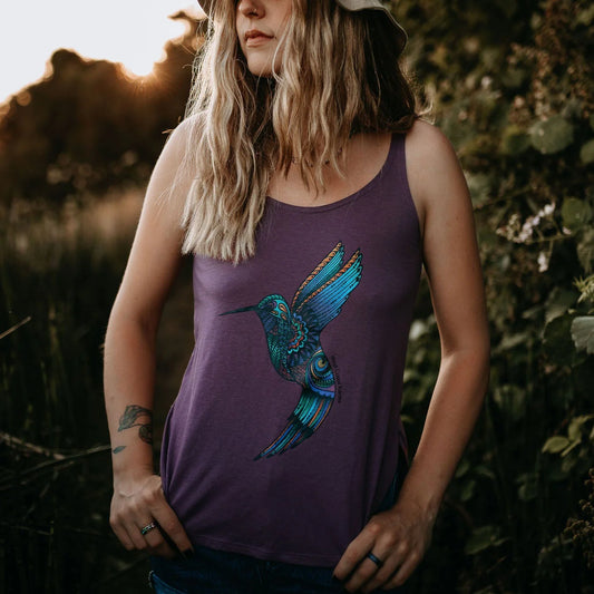 West Coast Karma colorful hummingbird festival tank shiraz