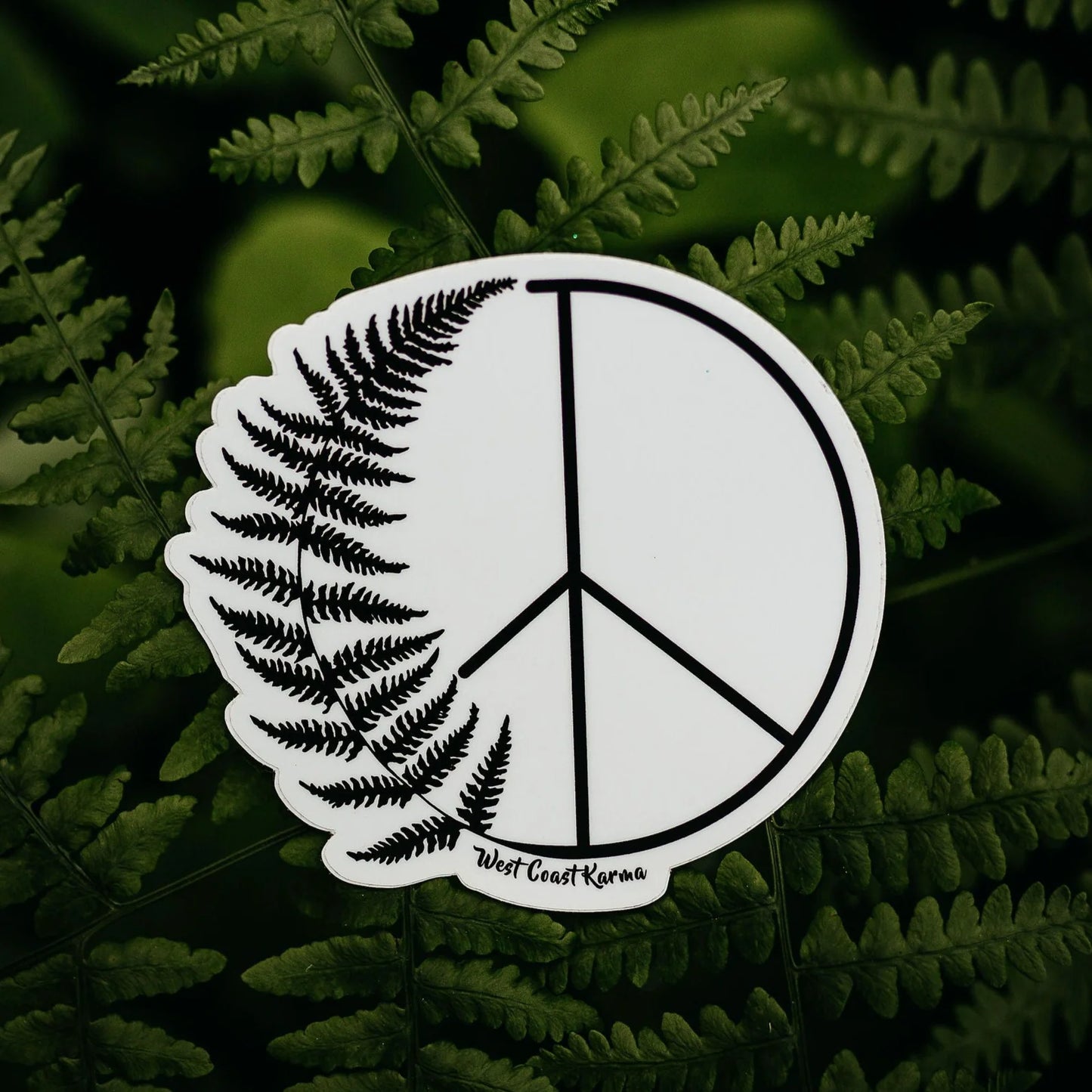 West Coast Karma Fern Peace Sticker